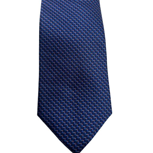 NWT Michael Kors Blue Pattern 100% Silk Tie - Picture 1 of 5
